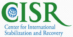 logo for center for international stabilization and recovery - green letters on white background and then the center's name spelled out in blue