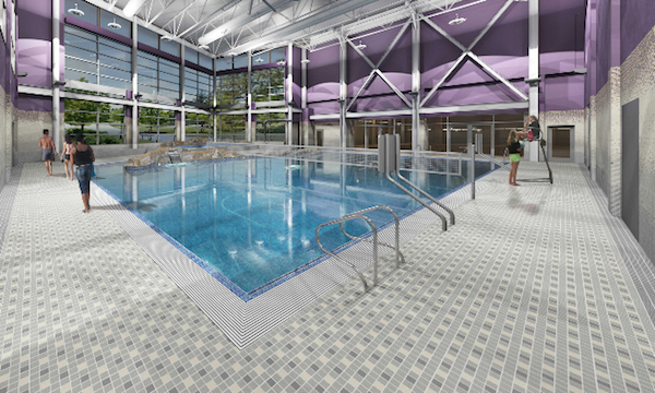 rendering of the pool area